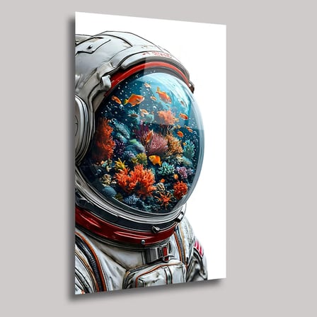 Astronotun Hayali Cam Tablo 35x50 cm