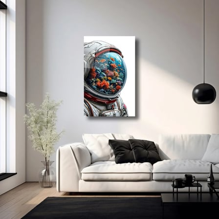Astronotun Hayali Cam Tablo 35x50 cm