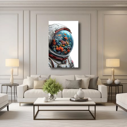 Astronotun Hayali Cam Tablo 35x50 cm