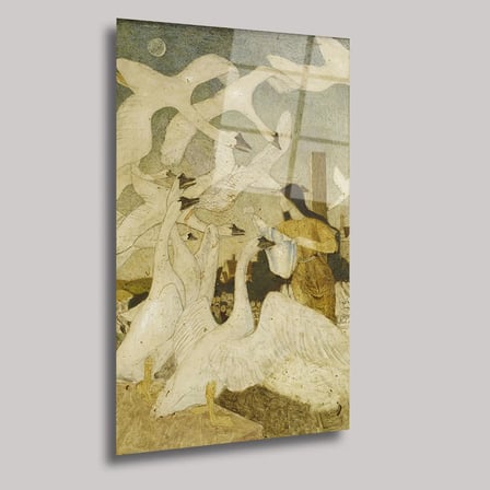 Kuğuların Dansı Cam Tablo 35x50 cm