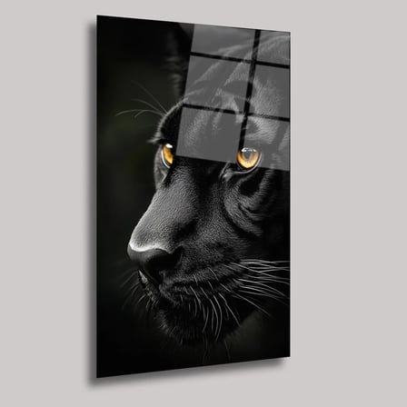 Vahşi Panter Cam Tablo 50x70 cm