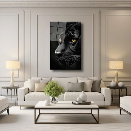 Vahşi Panter Cam Tablo 50x70 cm