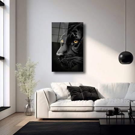 Vahşi Panter Cam Tablo 50x70 cm