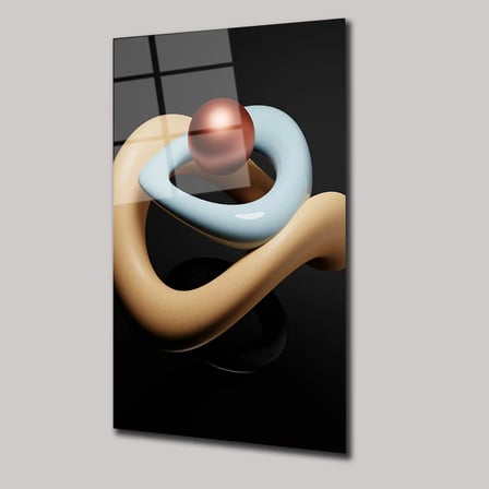 Şeklin Yankısı Cam Tablo 35x50 cm