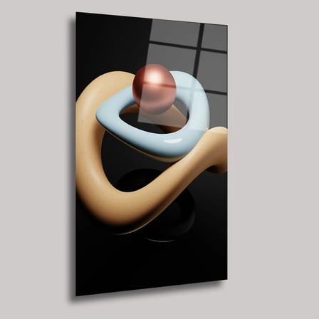 Şeklin Yankısı Cam Tablo 35x50 cm