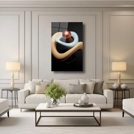Şeklin Yankısı Cam Tablo 35x50 cm