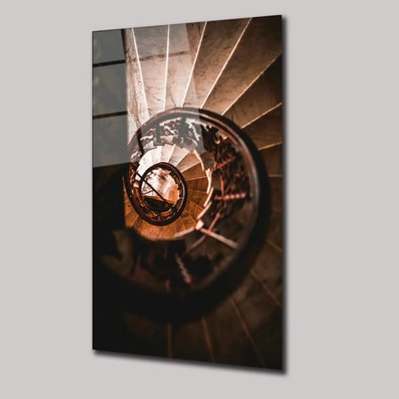 Vintage Merdivenler Cam Tablo 35x50 cm