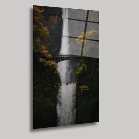 Eski Köprü ve Şelale Cam Tablo 35x50 cm