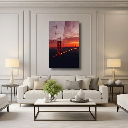 San Francisco Işığı Cam Tablo 35x50 cm