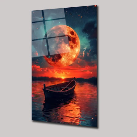 Ayın Kucağında Cam Tablo 80x125 cm