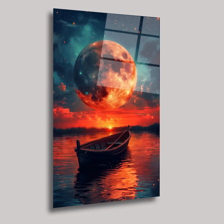 Ayın Kucağında Cam Tablo 80x125 cm