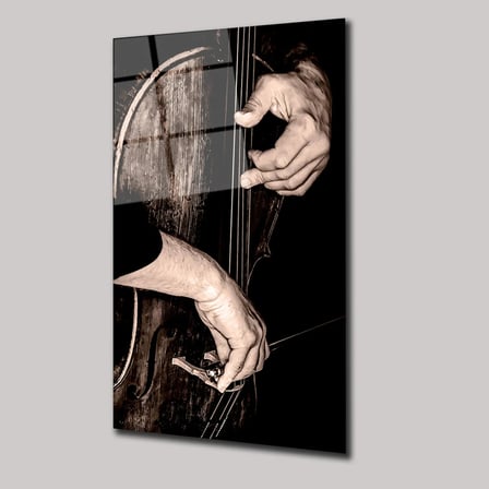 Soyut Çello Cam Tablo 80x125 cm