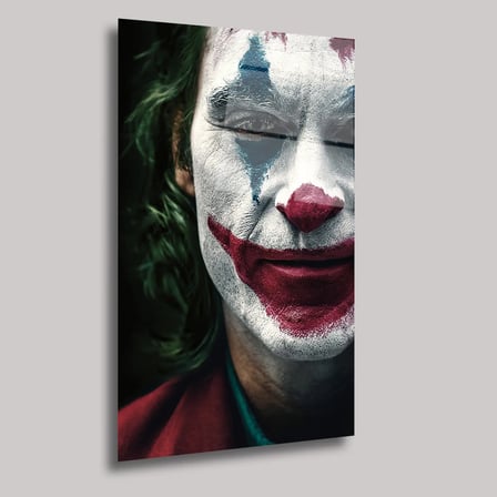 Joker'in Yüzü Cam Tablo – İkonik Film Karakteri Temalı Duvar Dekoru 35x50 cm