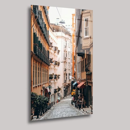 İstanbul Sokakları Cam Tablo 35x50 cm