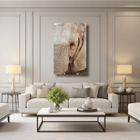 Yaşlı Fil Cam Tablo 35x50 cm