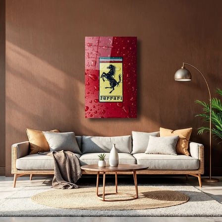 Ferrari Cam Tablo – Efsane Kırmızı Spor Araba Duvar Dekoru 35x50 cm