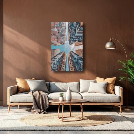 Binalar ve Gökyüzü Manzarası Cam Tablo 35x50 cm