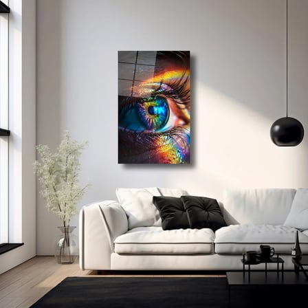 Renkli Göz Detayı Cam Tablo 35x50 cm