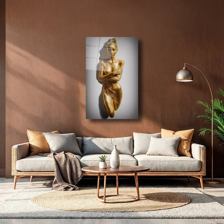 Altın Kadın Cam Tablo 35x50 cm