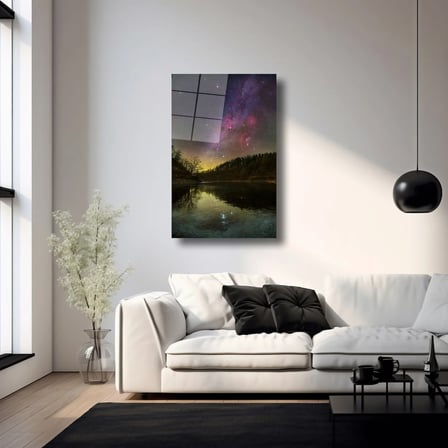 Samanyolu Manzarası Cam Tablo 35x50 cm