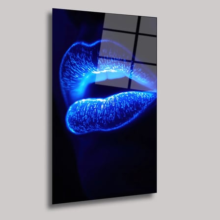 Neon Dudak Cam Tablo 35x50 cm