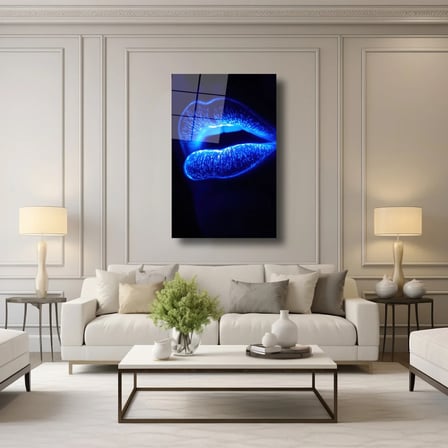 Neon Dudak Cam Tablo 35x50 cm