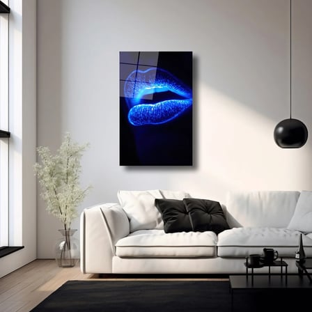 Neon Dudak Cam Tablo 35x50 cm