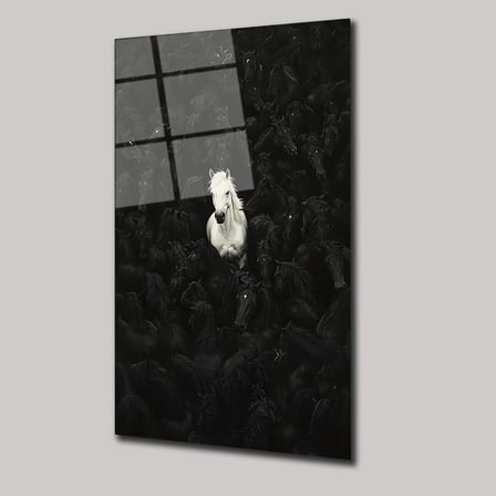 Beyaz Asalet Cam Tablo 35x50 cm