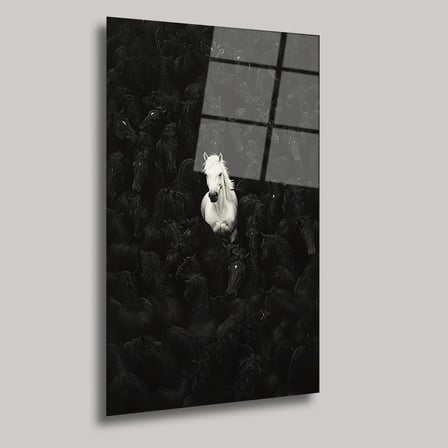 Beyaz Asalet Cam Tablo 35x50 cm