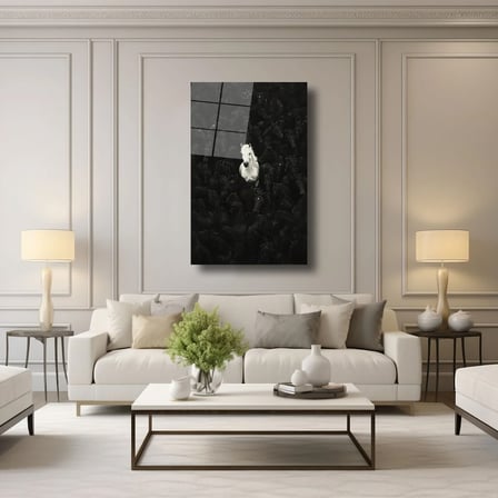 Beyaz Asalet Cam Tablo 35x50 cm