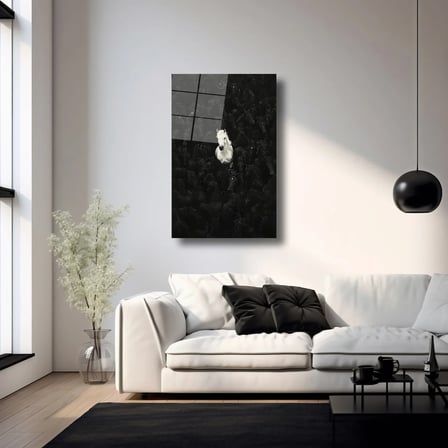 Beyaz Asalet Cam Tablo 35x50 cm