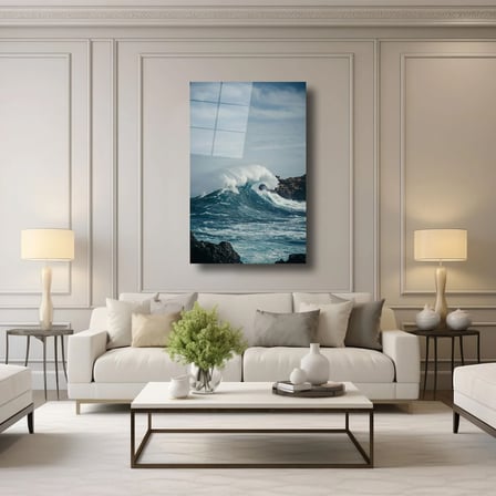 Kıyıların Sesi Cam Tablo 35x50 cm