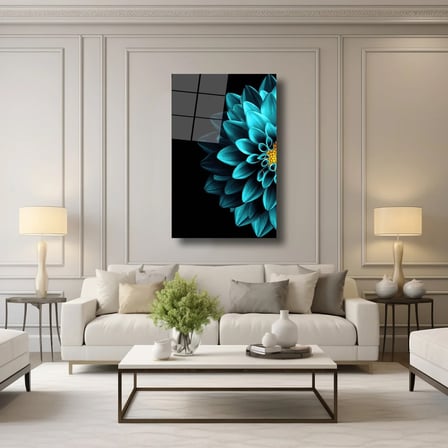 Lotus Çiçeği Cam Tablo 35x50 cm