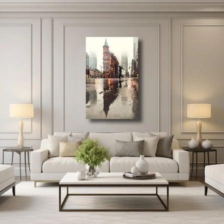 Yağmurlu Şehir Manzarası Cam Tablo 35x50 cm
