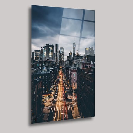 Şehrin Işıkları Manzarası Cam Tablo 50x70 cm