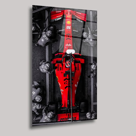 Formula 1 Charles Leclerc Pit Stop Cam Tablo – Yarış Tutkusu Duvar Sanatı 35x50 cm