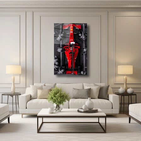 Formula 1 Charles Leclerc Pit Stop Cam Tablo – Yarış Tutkusu Duvar Sanatı 35x50 cm