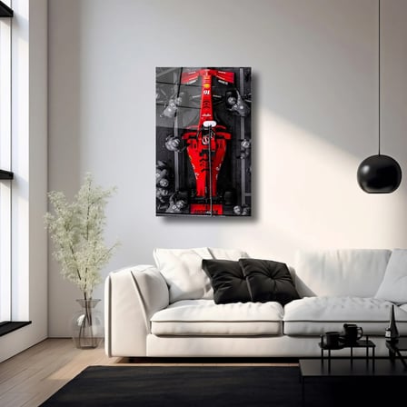 Formula 1 Charles Leclerc Pit Stop Cam Tablo – Yarış Tutkusu Duvar Sanatı 35x50 cm
