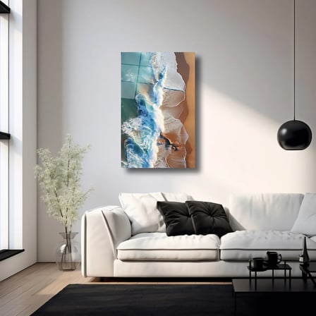 Dalgaların Rengi Cam Tablo 35x50 cm