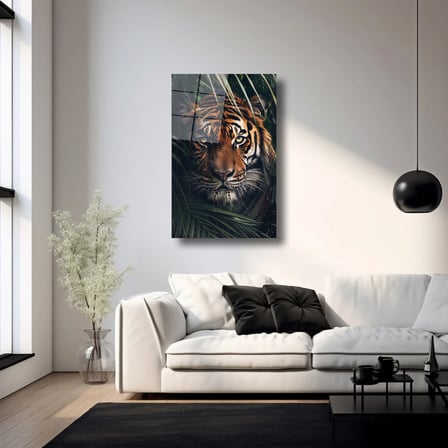 Vahşi Kaplan Cam Tablo 35x50 cm