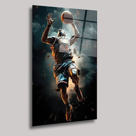 Basketbol Smaç Anı Cam Tablo 35x50 cm