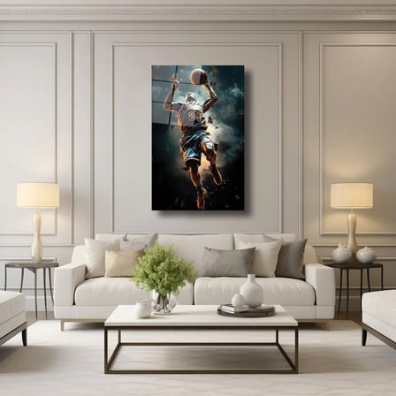 Basketbol Smaç Anı Cam Tablo 35x50 cm