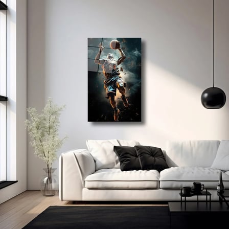 Basketbol Smaç Anı Cam Tablo 35x50 cm