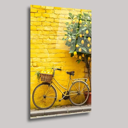 Limon Ağacı ve Bisiklet Cam Tablo 35x50 cm