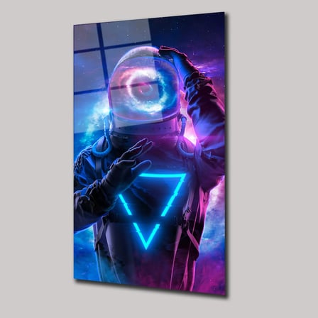 Neon Astronot Cam Tablo 35x50 cm