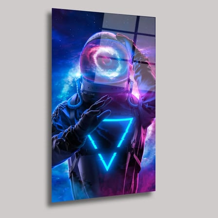 Neon Astronot Cam Tablo 35x50 cm