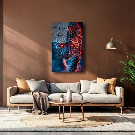 Vahşi Pars Cam Tablo 50x70 cm
