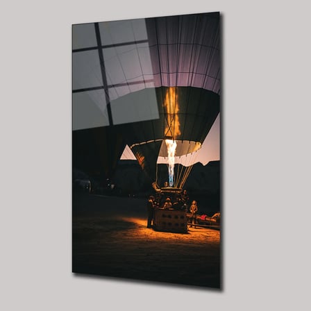 Sıcak Hava Balonu Cam Tablo 35x50 cm