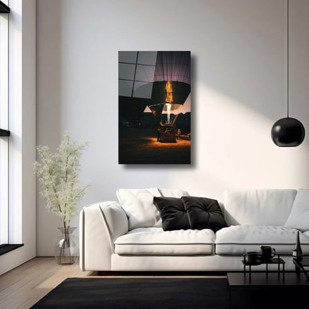 Sıcak Hava Balonu Cam Tablo 35x50 cm