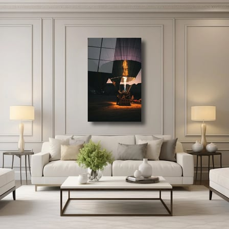 Sıcak Hava Balonu Cam Tablo 80x125 cm